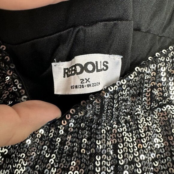 Rebdolls Black Sequined Stretch Pants Size 2X *flaw*  New Years, Party - Picture 4 of 6